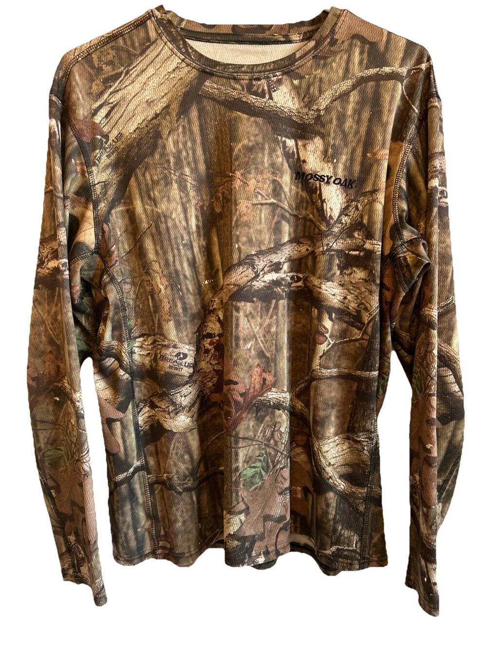 Mossy Oak Mens Shirt Large Break Up Infinity Long Sleeve Distressed Camo Top